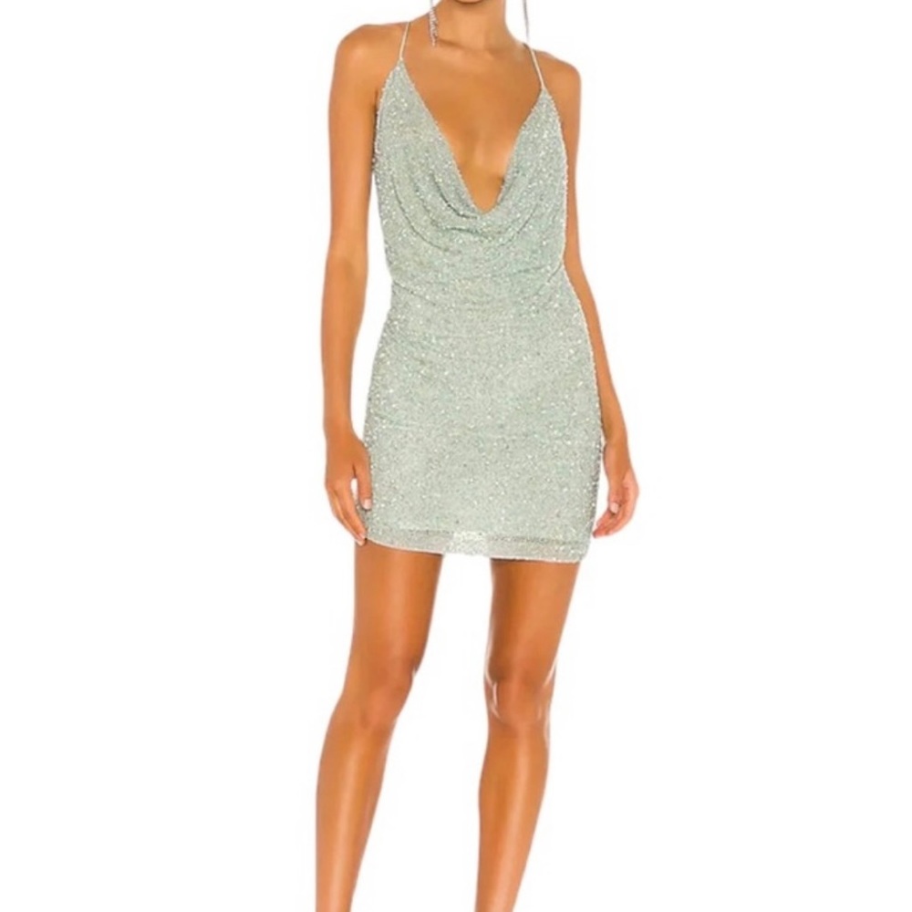 Retrofete sequin Mich Dress in Teal